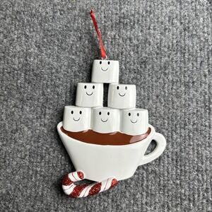Christmas Holiday Ornament Family Of Six Candycane Cocoa Can Be Personalized New